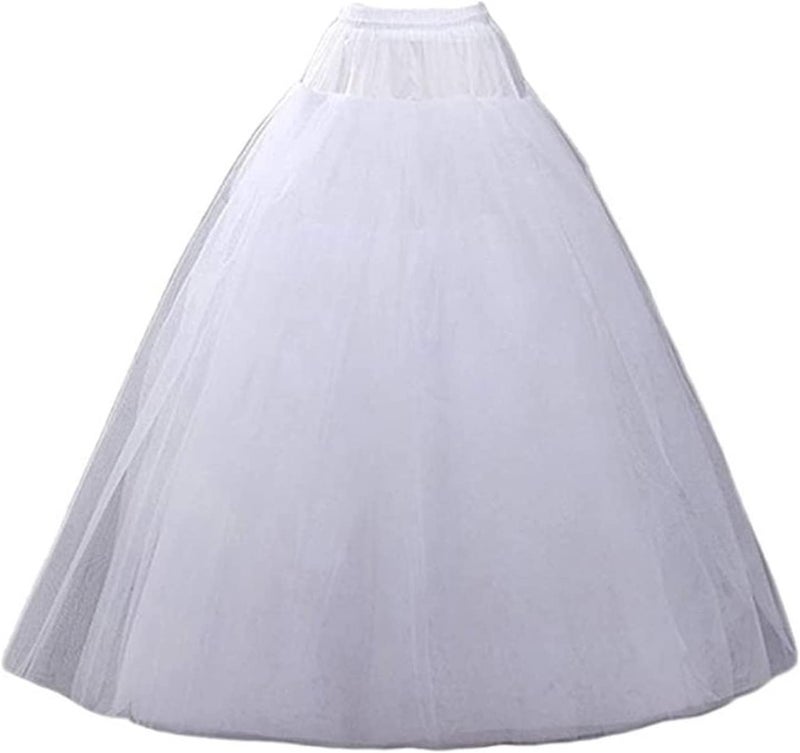 SuBleer A-line Hoopless Petticoat Crinoline 4 layers Underskirt Slips for Wedding Dress Plus Size - Image 1